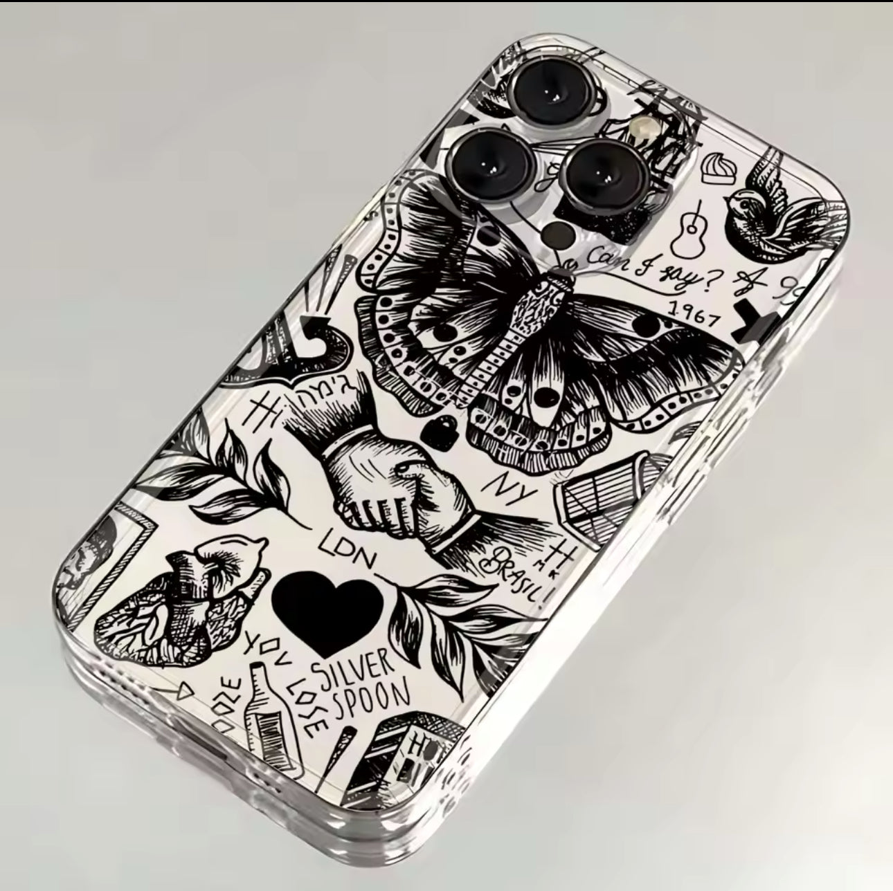 One Direction Tattoos Clear Phone Case – Handsome Styles One Direction Tattoos Clear Phone Case – Handsome Styles
