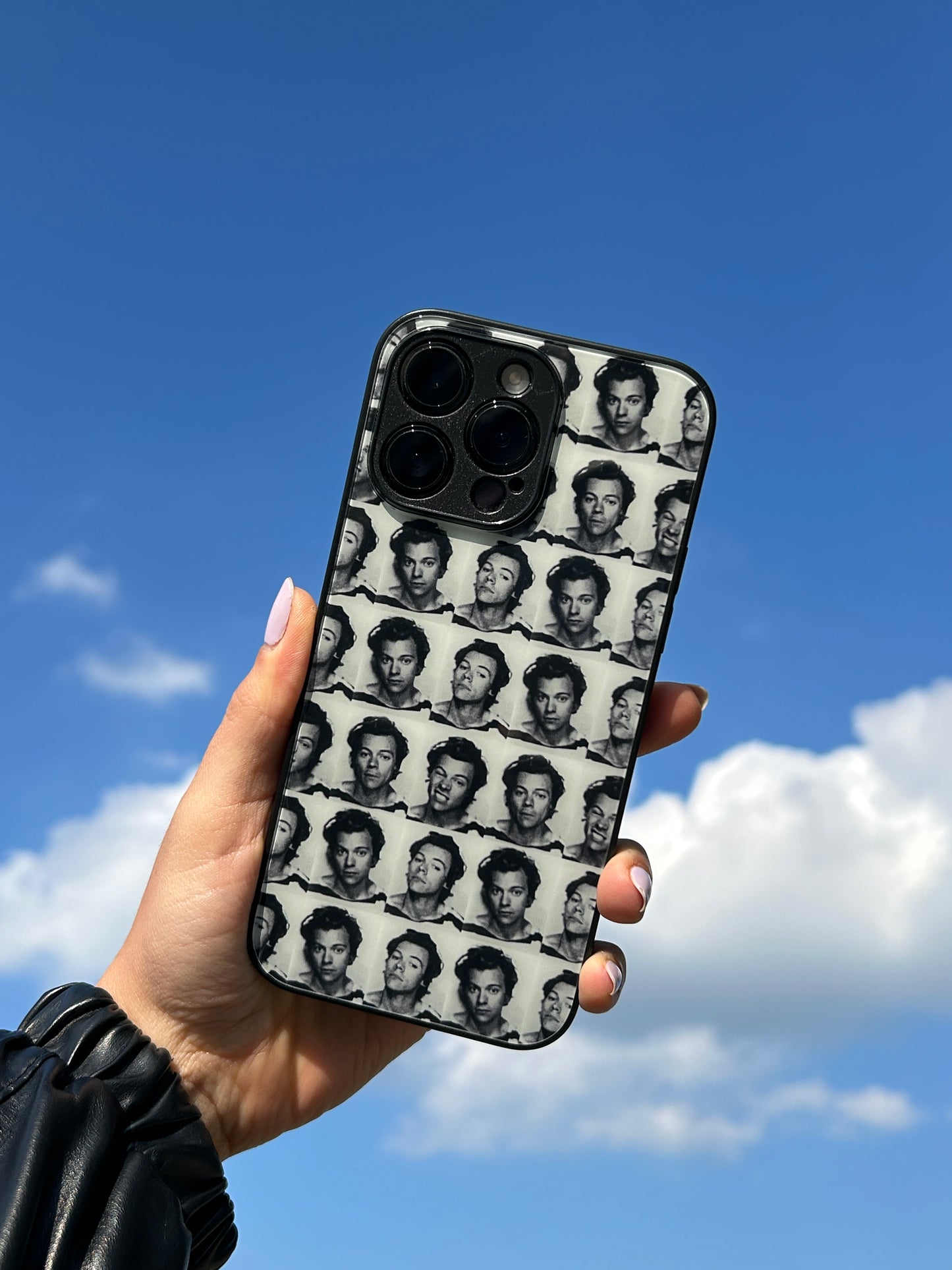 Harry Styles Polaroids Glass Phone Case