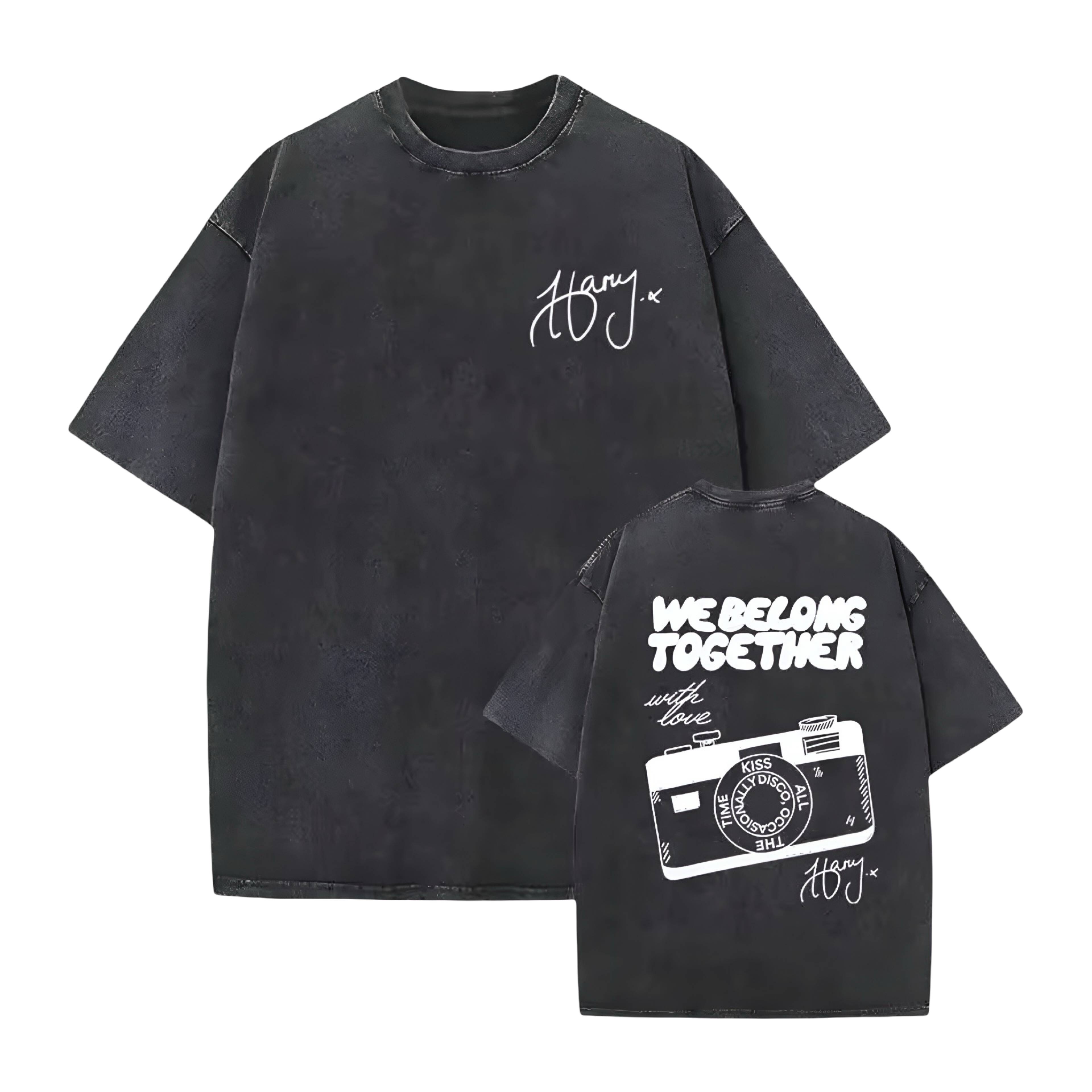 Kiss All The Time. Disco, Occasionally. Double Sided Oversized Tee