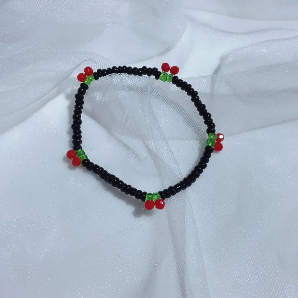 Cherry Beaded Bracelet