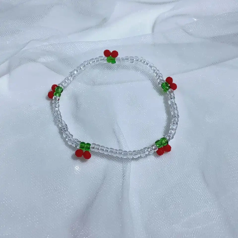 Cherry Beaded Bracelet