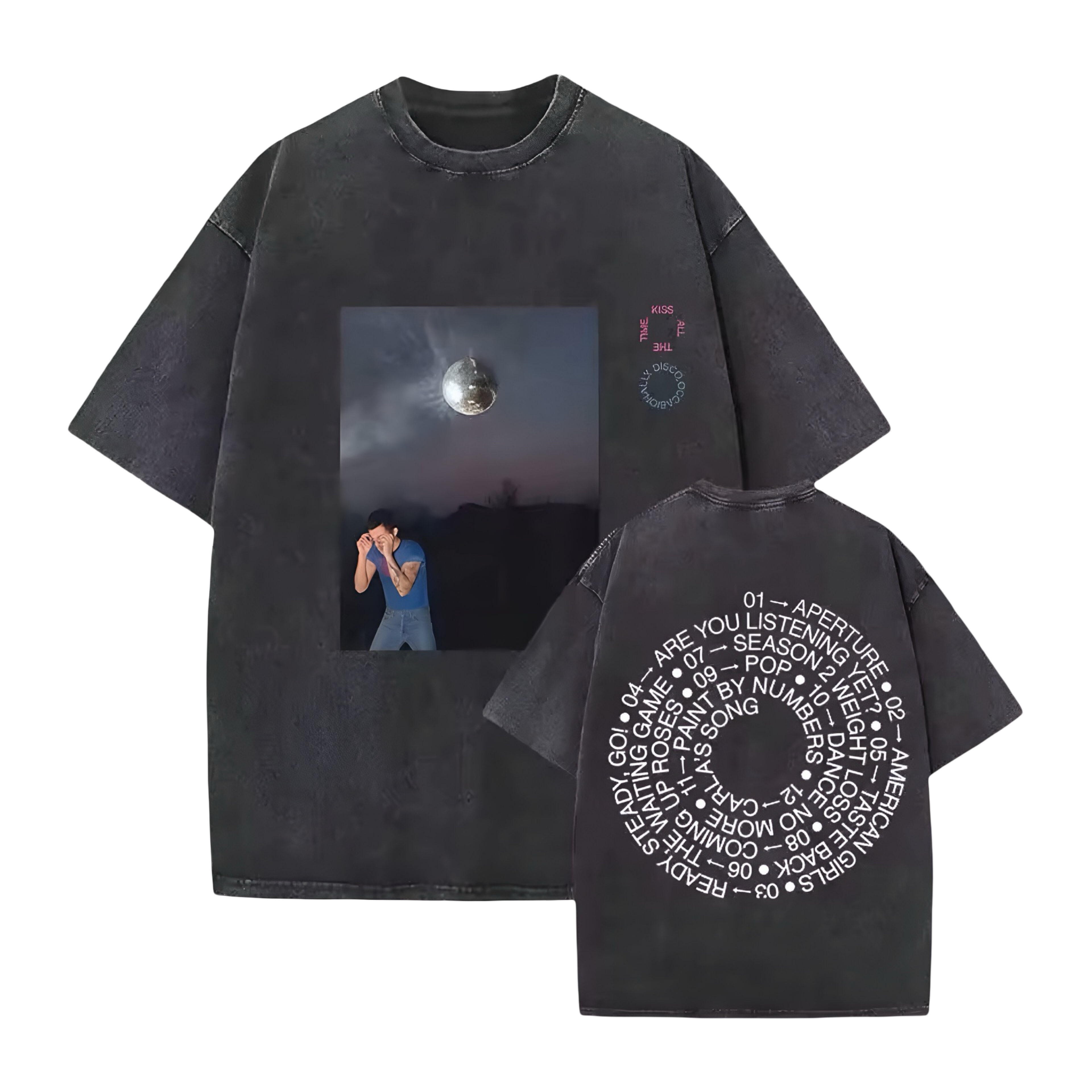 Kiss All The Time. Disco, Occasionally. Double Sided Oversized Tee