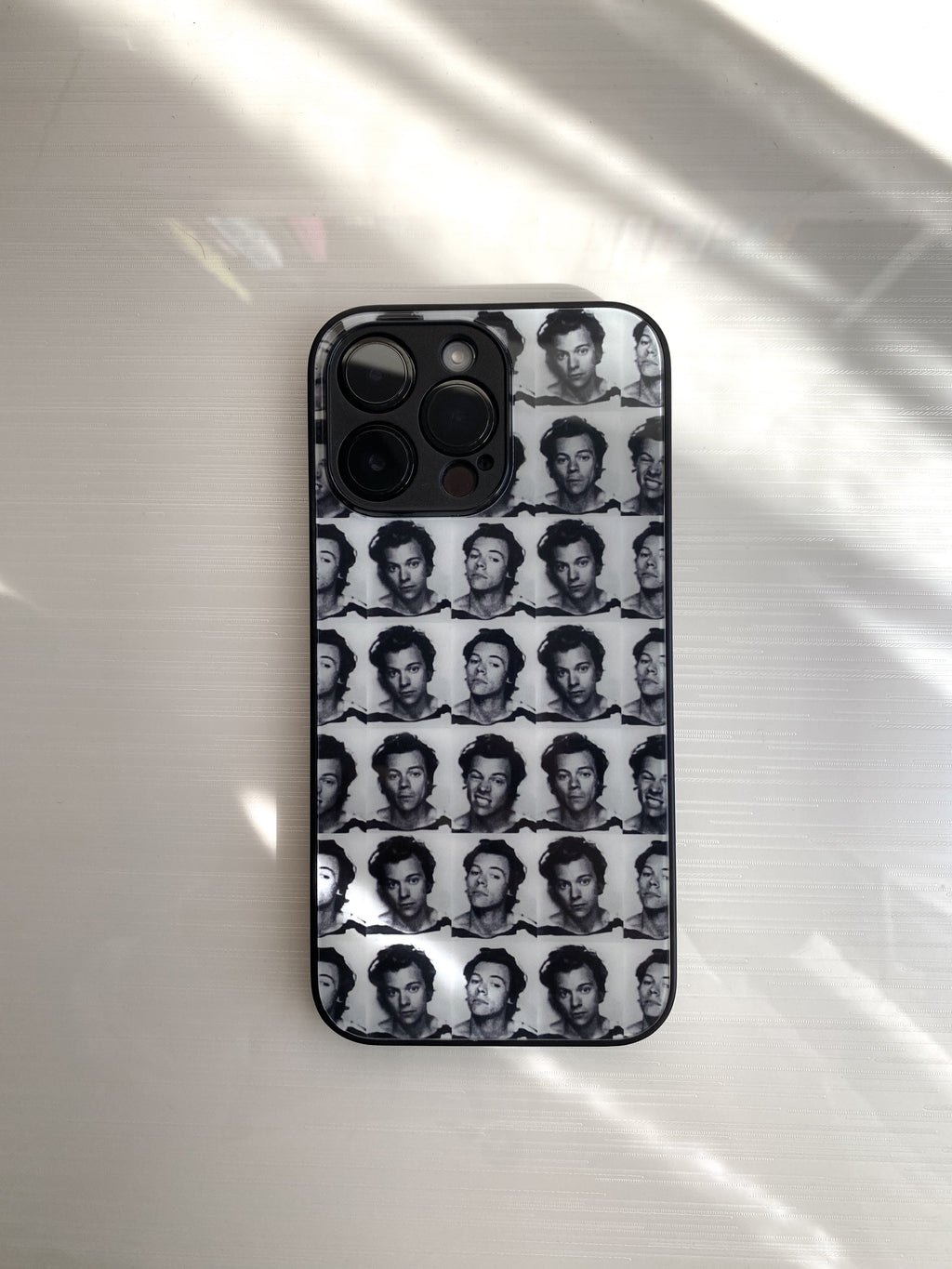 Harry Styles Polaroids Glass Phone Case
