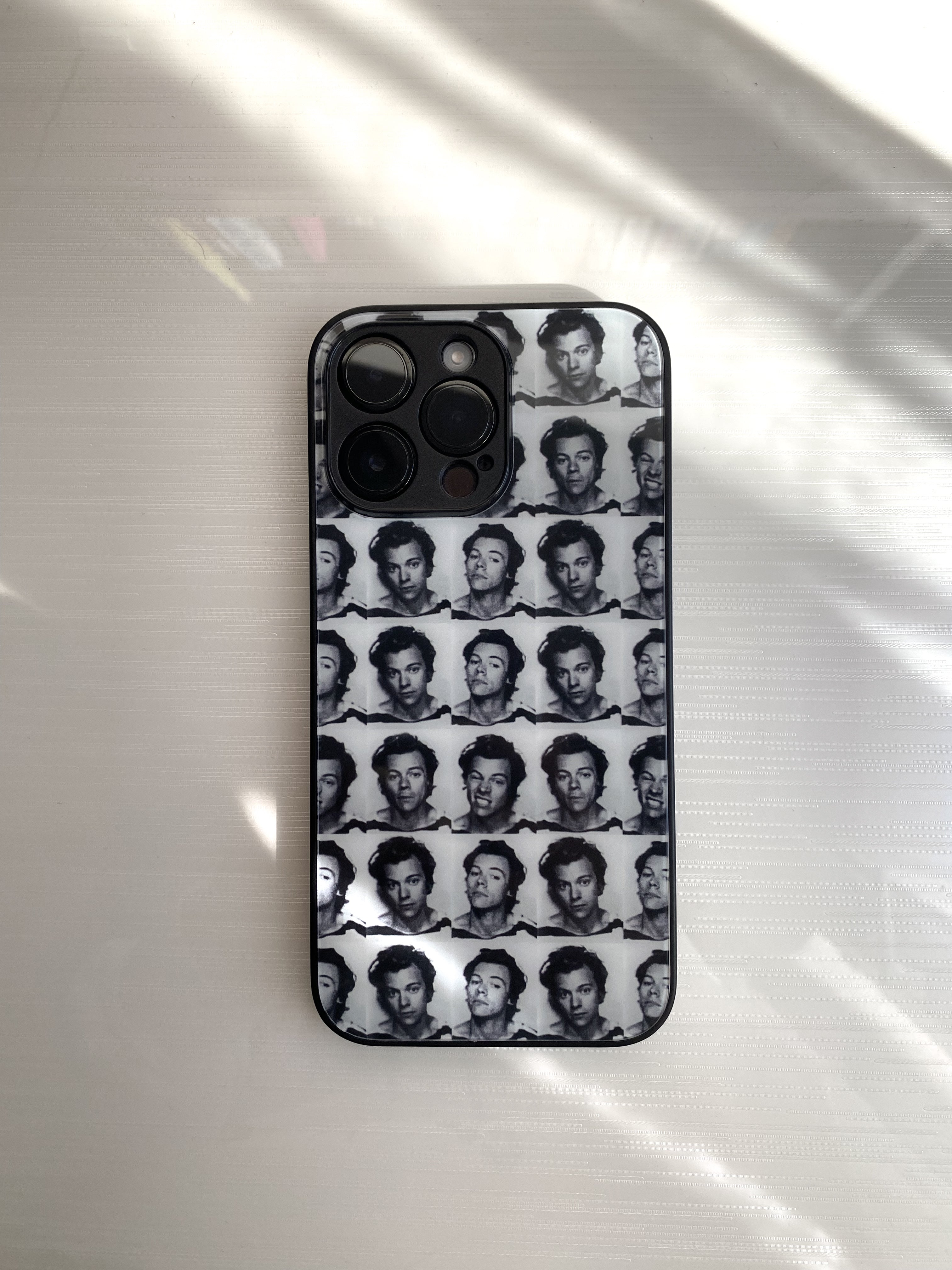 Harry Styles Polaroids Glass Phone Case