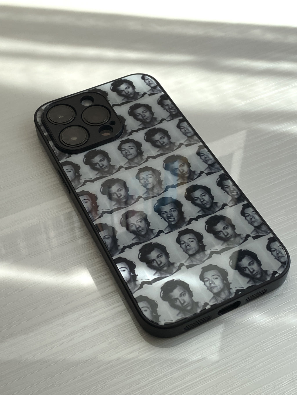 Harry Styles Polaroids Glass Phone Case