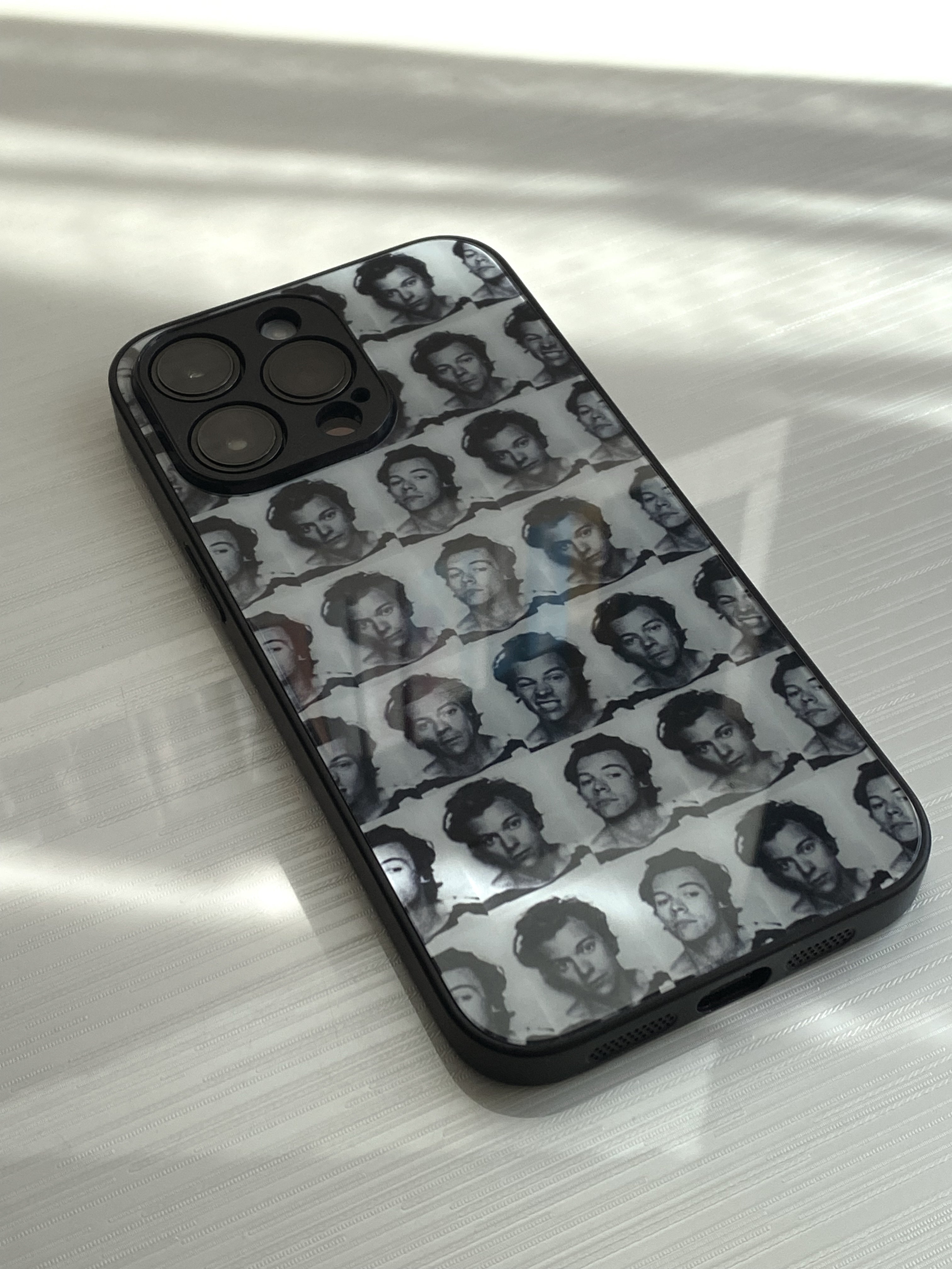 Harry Styles Polaroids Glass Phone Case