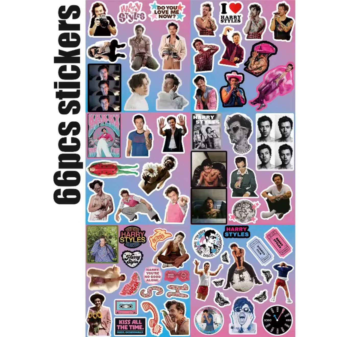 Harry Styles Stickers (Pack of 66 Stickers)