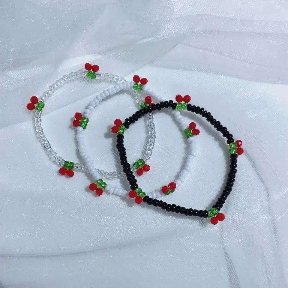 Cherry Beaded Bracelet