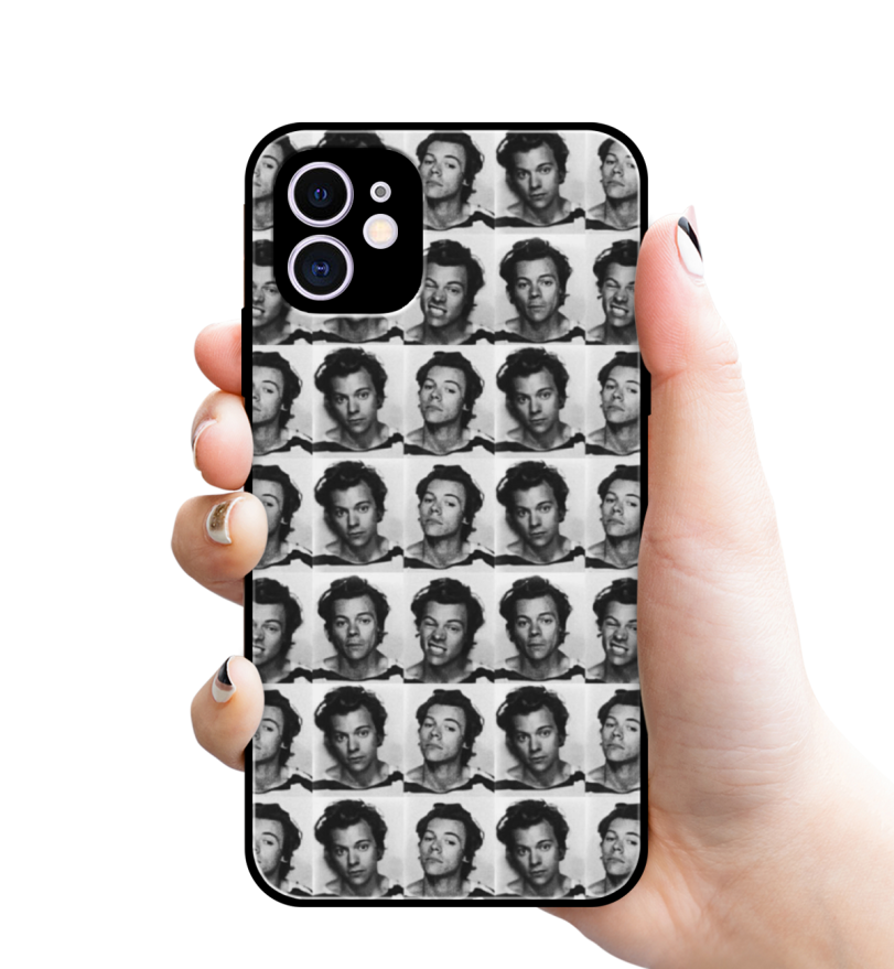Harry Styles Polaroids Glass Phone Case Harry Styles Polaroids Glass Phone Case