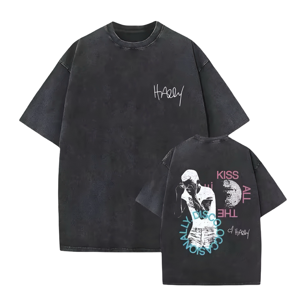 Kiss All The Time. Disco, Occasionally. Double Sided Oversized Tee