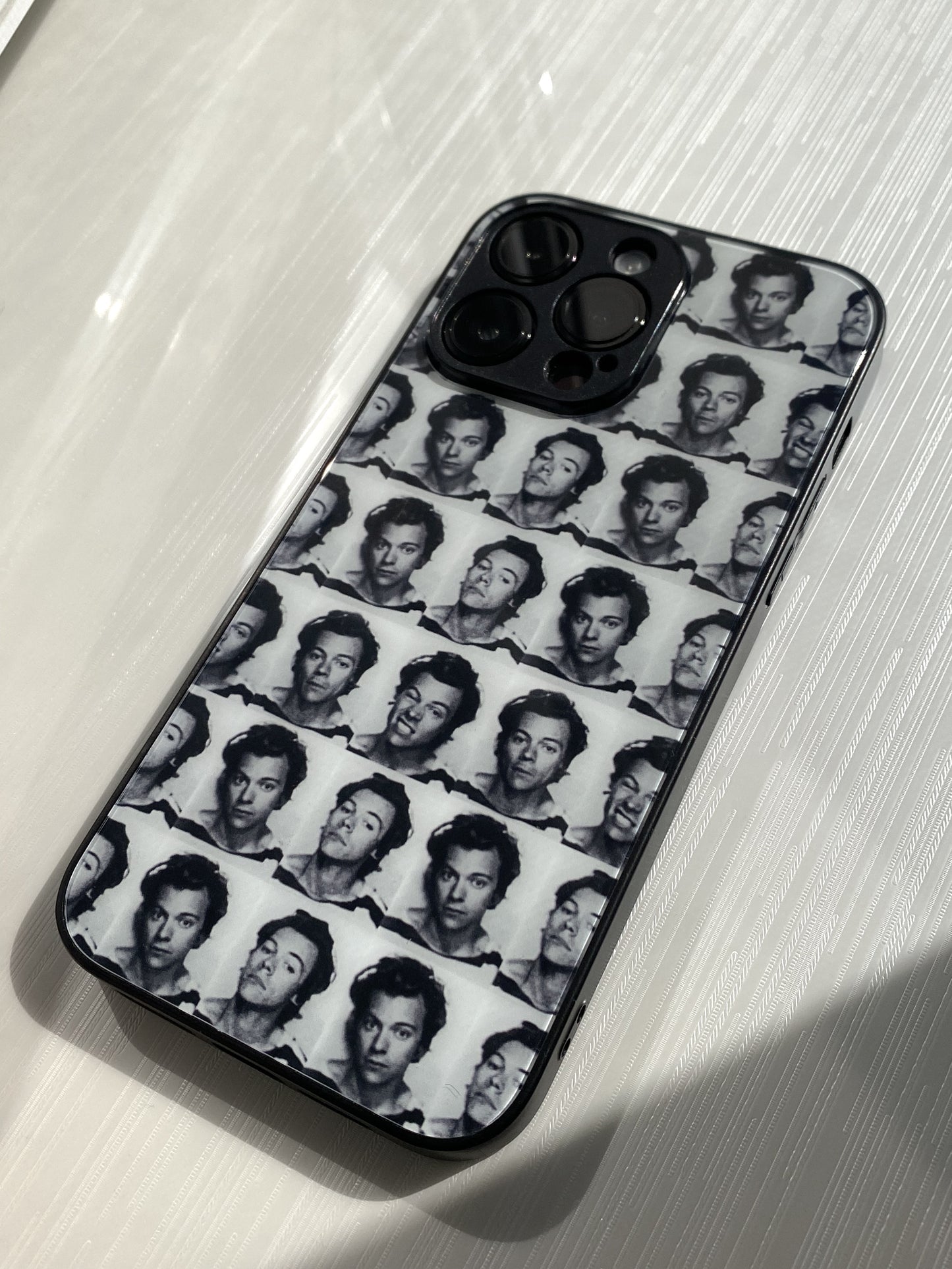 Harry Styles Polaroids Glass Phone Case