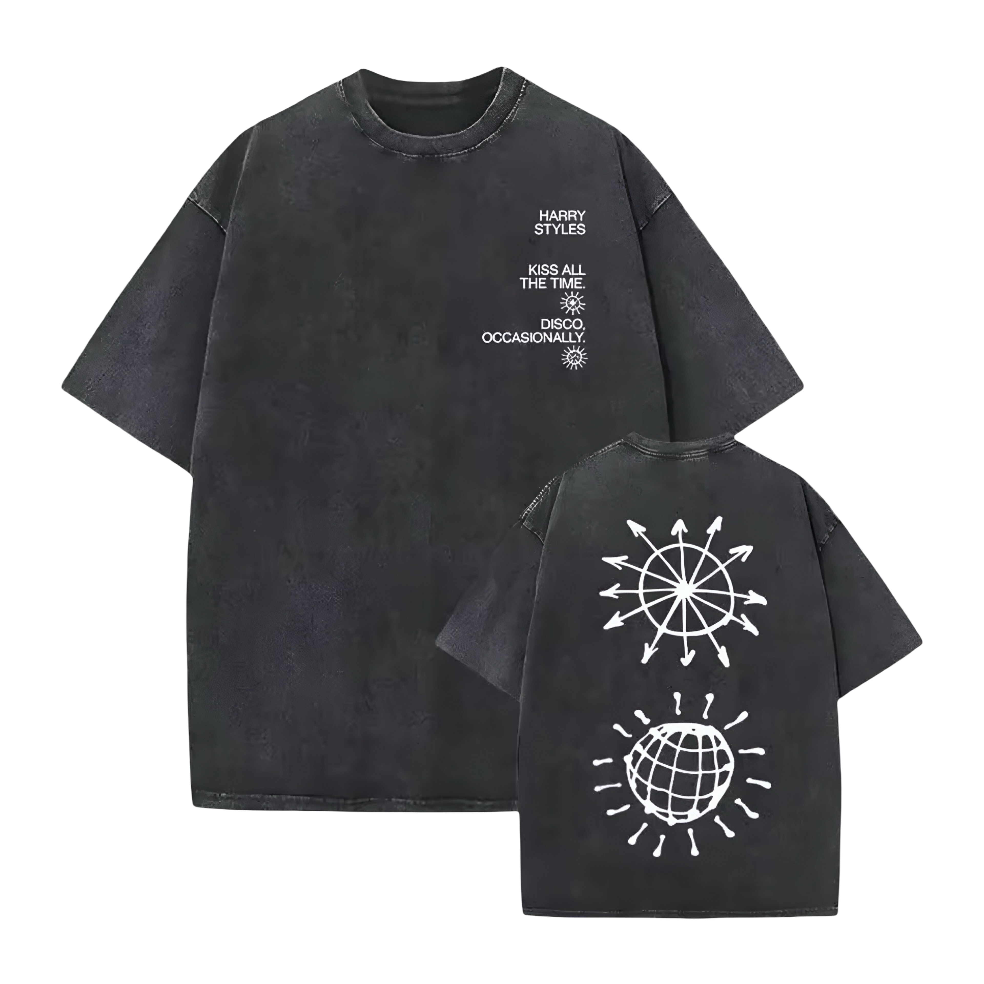 Kiss All The Time. Disco, Occasionally. Double Sided Oversized Tee