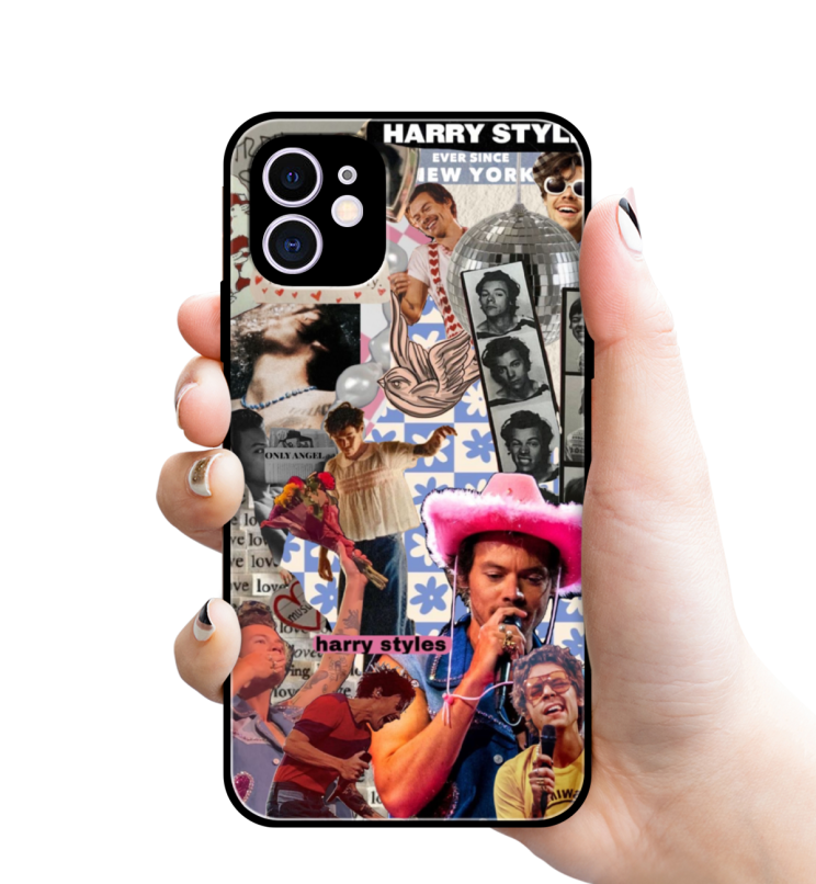 Harry Styles Collage Glass Phone Case
