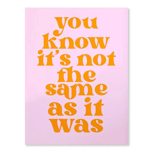 As It Was Poster