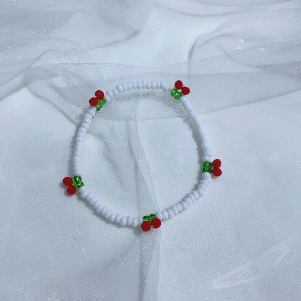 Cherry Beaded Bracelet