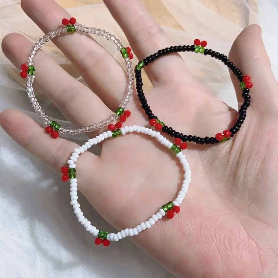 Cherry Beaded Bracelet