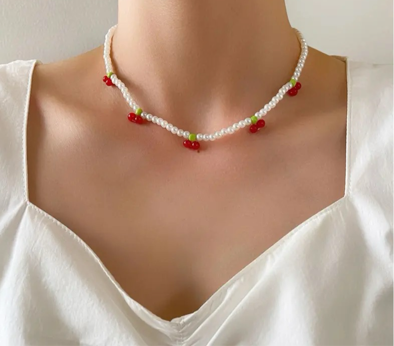 Cherry Choker Necklace Handsome Styles