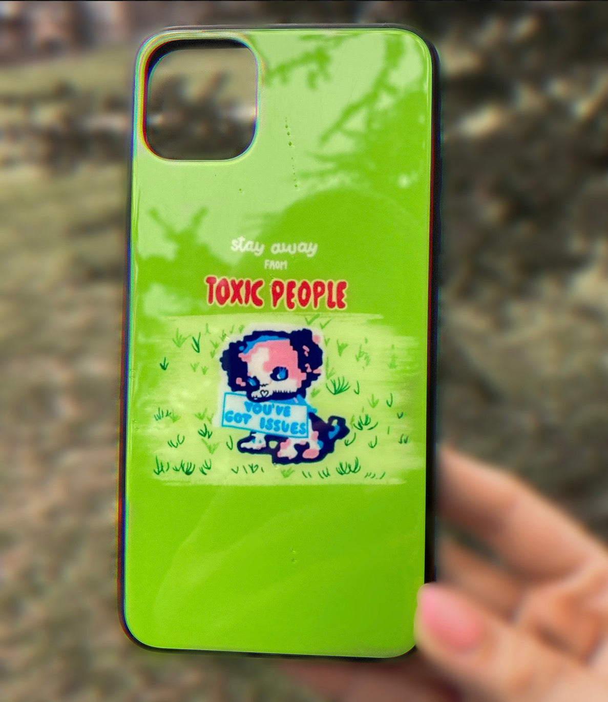 ‘Stay Away From Toxic People’ Glass Phone Case